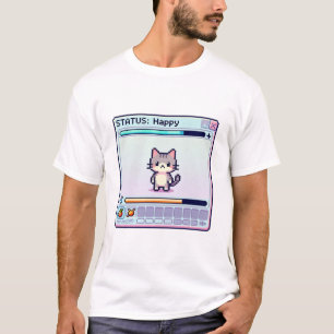 Pixel Cat Good Vibes Only – Cute Happy Gamer Cat T-Shirt