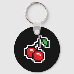 Pixel Cherries 80s Video Game Halloween Costume Ea Keychain