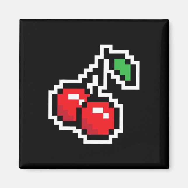 Pixel Cherries 80s Video Game Halloween Costume Ea Magnet (Front)