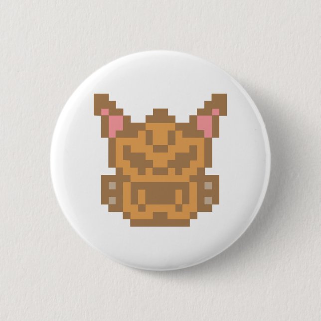 Pixel Chihuahua Dog 2 Inch Round Button (Front)
