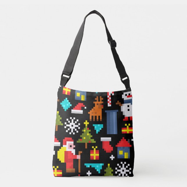 Pixel Christmas Crossbody Bag (Front)
