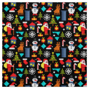 Pixel Christmas Fabric