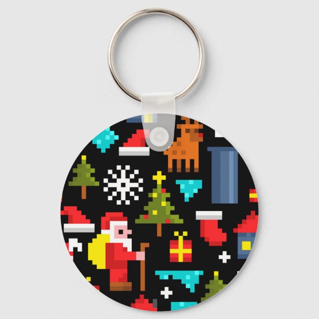 Pixel Christmas Keychain (Front)