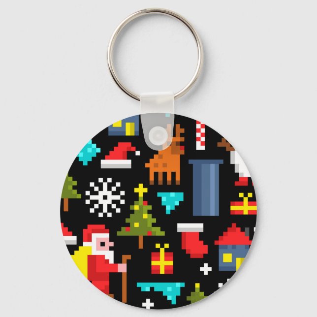 Pixel Christmas Keychain (Front)
