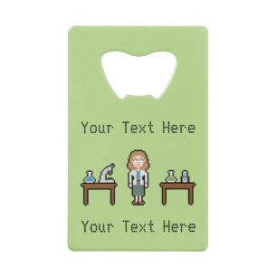 Pixel Custom Female Scientist Wallet Bottle Opener