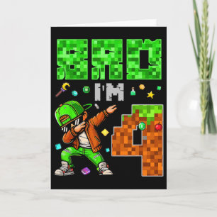 Pixel Dab Gamer Style Birthday Gift For Boys 4  Card