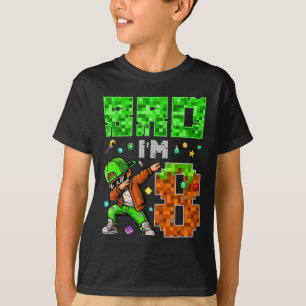 Pixel Dab Gamer Style Birthday Gift For Boys 8  T-Shirt