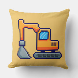 Pixel Digger Square Accent Pillow