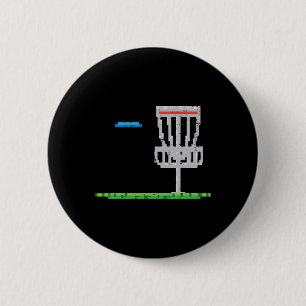 Pixel Disc Golf Frisbee Golfer Frolf Men Boys Kids 2 Inch Round Button