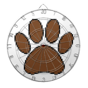 Pixel Dog Paw Print Dartboard