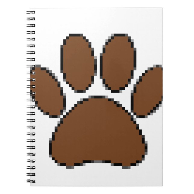 Pixel Dog Paw Print Notebook (Front)