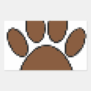Pixel Dog Paw Print Sticker