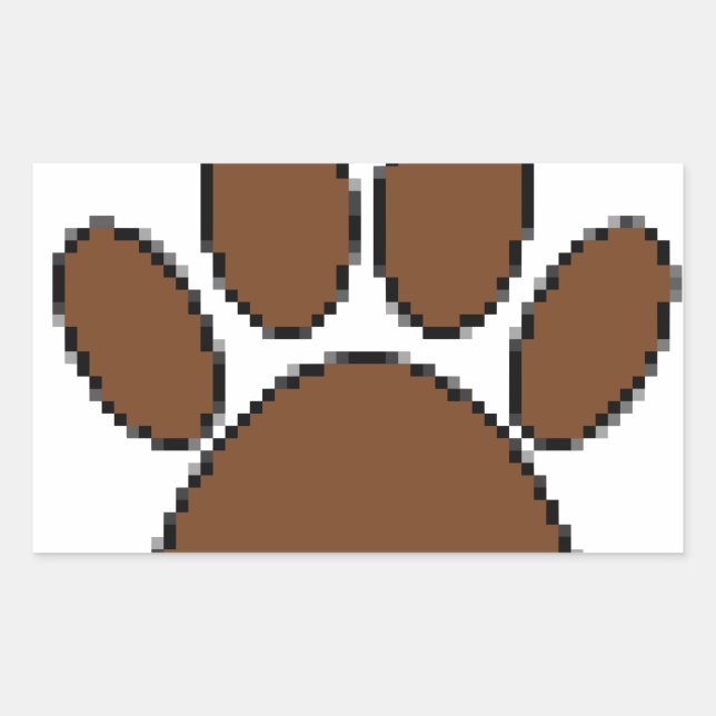 Pixel Dog Paw Print Sticker (Front)