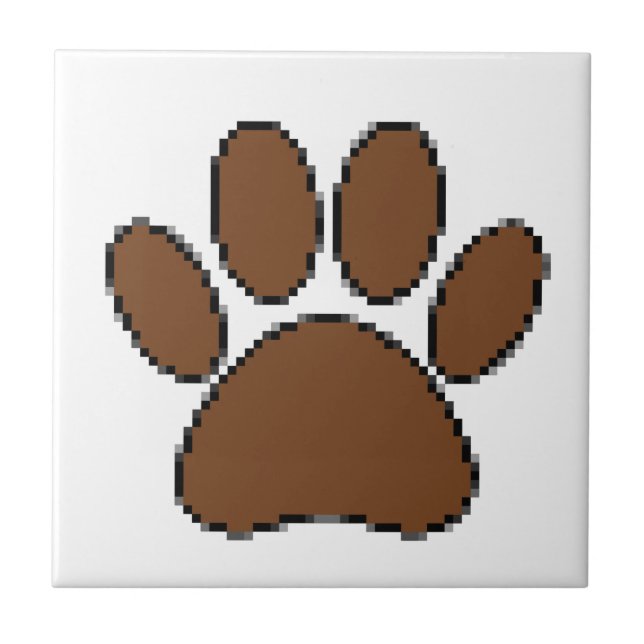 Pixel Dog Paw Print Tile (Front)