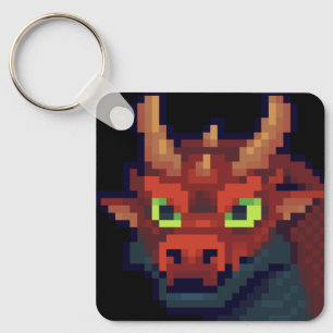 Pixel dragon key hanger keychain