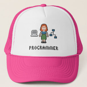 Pixel Female Programmer Hat