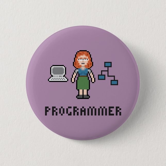 Pixel Female Programmer Round Button (Front)
