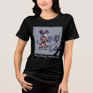 Pixel Friends: Mecha Dog (Robot Dog)(women tshirt) Tri-Blend Shirt