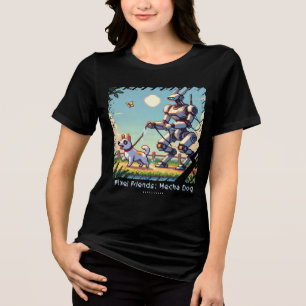 Pixel Friends: Mecha Dog (Robot Dog)(women tshirt) Tri-Blend Shirt