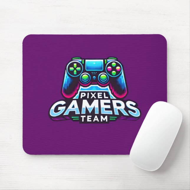 Pixel Gamers Team – Purple Gamer Mouse Pad (With Mouse)