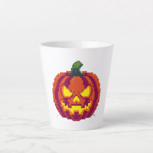Pixel Halloween Pumpkin  Latte Mug