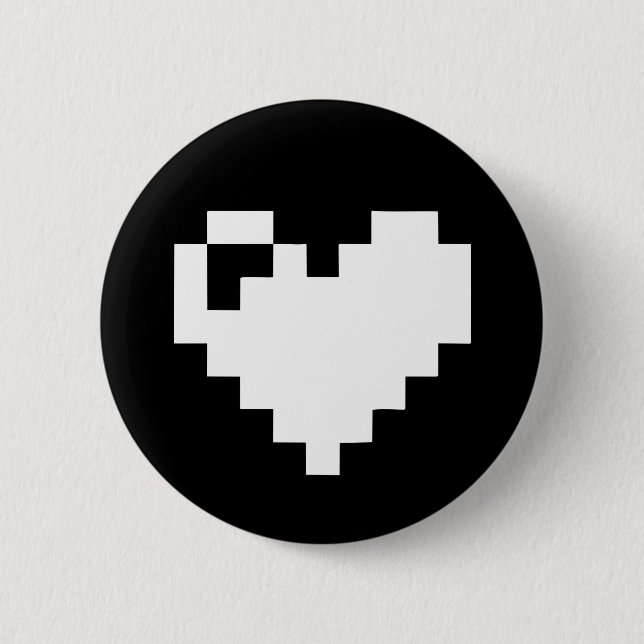 Pixel Heart 2 Inch Round Button (Front)