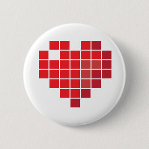 Pixel Heart 2 Inch Round Button
