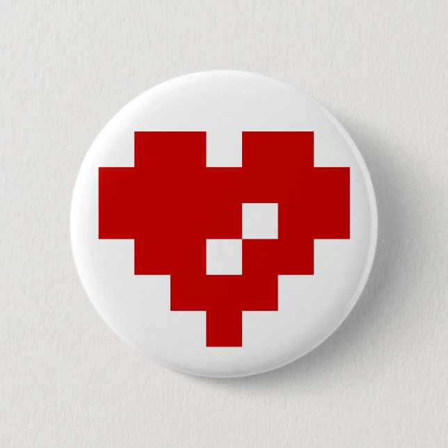 Pixel Heart 8 Bit Love 2 Inch Round Button (Front)