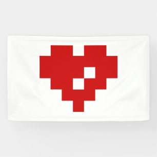 Pixel Heart 8 Bit Love Banner