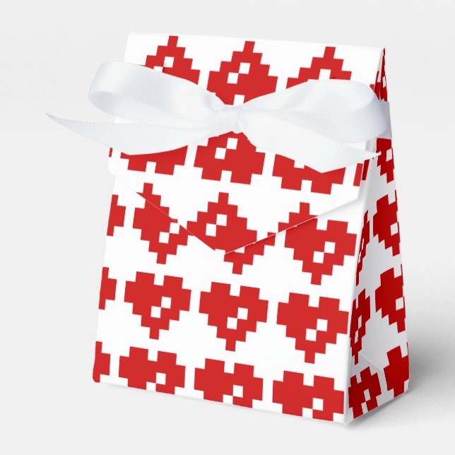 Pixel Heart 8 Bit Love Favor Box (Front Side)
