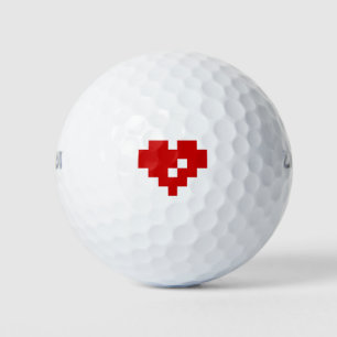 Pixel Heart 8 Bit Love Golf Balls