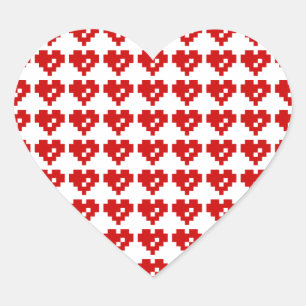 Pixel Heart 8 Bit Love Heart Sticker