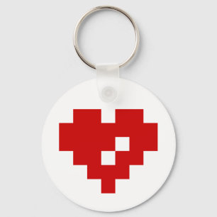 Pixel Heart 8 Bit Love Keychain