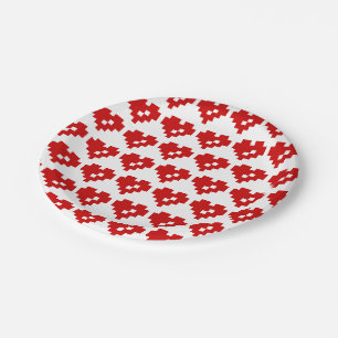 Pixel Heart 8 Bit Love Paper Plate