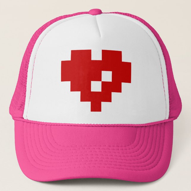 Pixel Heart 8 Bit Love Trucker Hat (Front)
