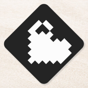 Pixel Heart 8 bits Paper Coaster