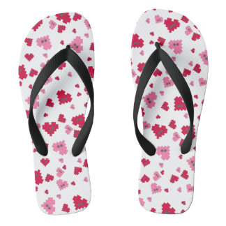Pixel Heart Flip Flops