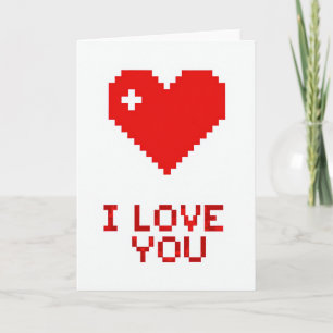 Pixel Heart I Love You Card