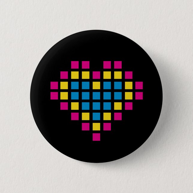 Pixel Heart in Squares Button Badge (Front)