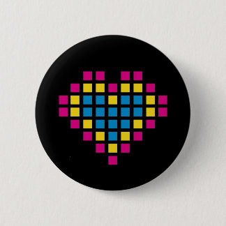 Pixel Heart in Squares Button Badge