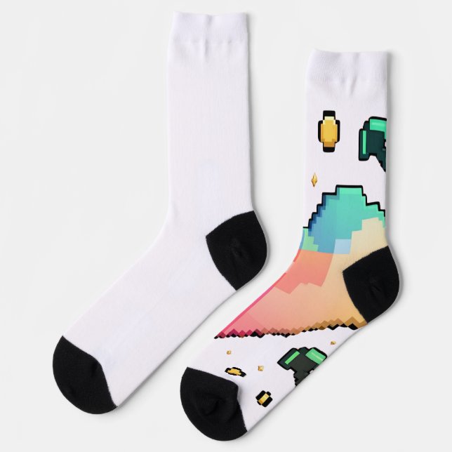 Pixel Heart T-Shirt – Retro Love, Modern Vibes Socks (Left)