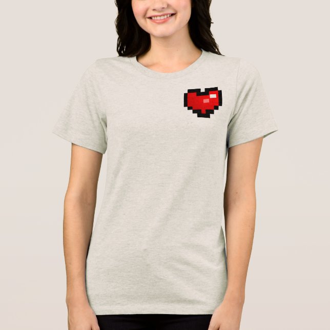 pixel_heart Tri-Blend shirt (Front)