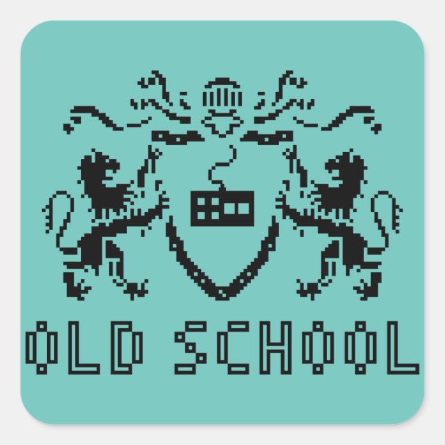 Pixel Heraldic Old School Sticker (Front)