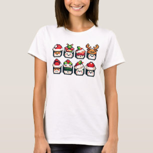 Pixel Holiday Sushi - Festive 8-Bit Art T-Shirt