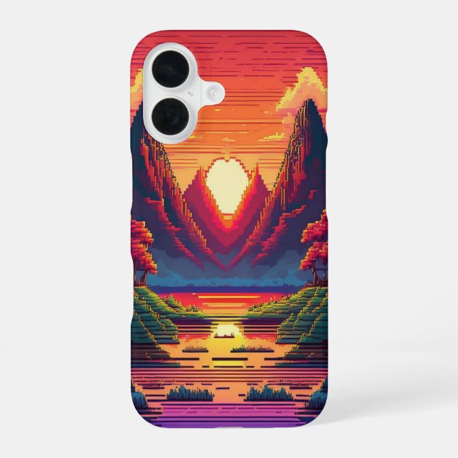 Pixel Horizon iPhone 16 Case (Back)