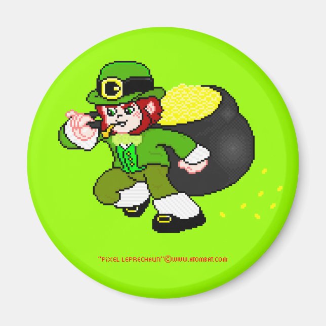 Pixel Leprechaun Magnet 3 (Devant)