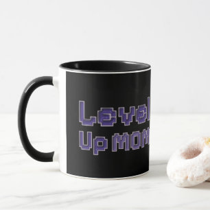 Pixel Level Up Mom Gamer Two-Tone Mug 
