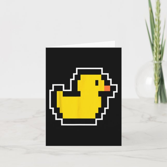 Pixel Little Duck 80s Video Game Halloween Costume Card (Front)