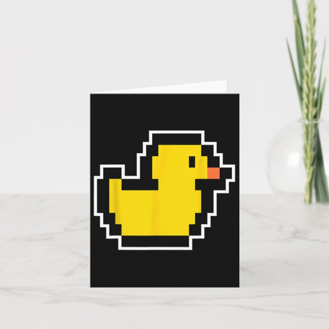 Pixel Little Duck 80s Video Game Halloween Costume Card (Front)