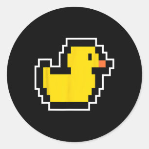 Pixel Little Duck 80s Video Game Halloween Costume Classic Round Sticker